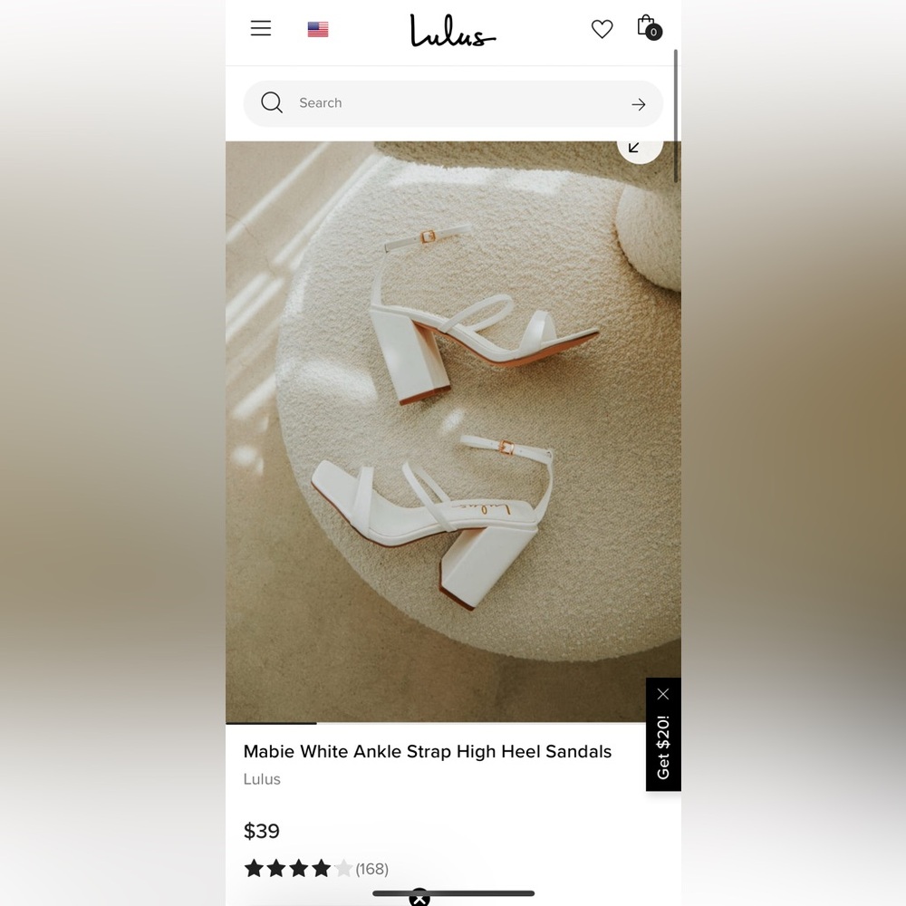 White ankle strap high heel sandals